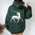 ユニコーン 神話上の生き物 おとぎ話 ファンタジー ヴィンテージ 古い Unicorn Fairy Tale Horse 長袖tシャツ レディース オーバーサイズ パーカー バックプリント Navy Blue