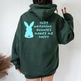 リサイズ ただうさぎを見てるだけで、幸せな気持ちになる Bunny Bunnies Rabit Happy うさぎ レディース オーバーサイズ パーカー バックプリント Navy Blue