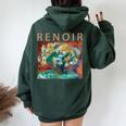 ルノワール 面白いtシャツ 名作アート 菊の花 絵画 メンズ レディース 面白い 服 美術 おもしろ レディース オーバーサイズ パーカー バックプリント Navy Blue