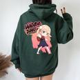 和田ダン しぐれ うい ロリ ダンス ダンス アニメ 女の子 長袖tシャツ レディース オーバーサイズ パーカー バックプリント Navy Blue