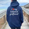 I Heart My Tattooed Girlfriend かわいいレッドハートデザイン レディース オーバーサイズ パーカー バックプリント Forest