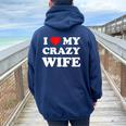 I Love My Crazy Wife レディース オーバーサイズ パーカー バックプリント Forest
