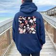 クラシックな桜柄の繊細なピンクの花びら。 レディース オーバーサイズ パーカー バックプリント Forest