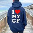 ユーズド加工 I Heart My Girlfriend アパレル I Love My Gf レディース オーバーサイズ パーカー バックプリント Forest