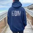 EDM Life Electronic Dance Music For DJ Women Oversized Hoodie Back Print Navy Blue