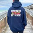 Grandma Nonna Cuello Women Oversized Hoodie Back Print Navy Blue
