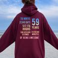 59歳の誕生日 男性 女性 面白い 59歳 レディース オーバーサイズ パーカー バックプリント Maroon