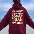 My Aunt Is So Much Cooler Than My Dad Nephew Niece Women Oversized Hoodie Back Print Maroon