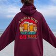 Cheers & Beers To 68 Years 68 Birthday 68Th Bday Men レディース オーバーサイズ パーカー バックプリント Maroon