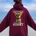 Chihuahua Mommy チワワ ママ ママ 母の日 ママ おもしろ チワワ レディース オーバーサイズ パーカー バックプリント Maroon