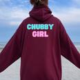 Chubby Girl 長袖tシャツ レディース オーバーサイズ パーカー バックプリント Maroon