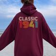 Classic 1941Intage 1941 Womenintage Year Birthday レディース オーバーサイズ パーカー バックプリント Maroon