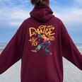 Cool Girls Breakdancing & Hip Hop Music Dancers Graffiti レディース オーバーサイズ パーカー バックプリント Maroon