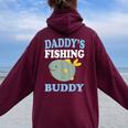 Daddy's Fishing Buddyon Daughter ギフトtシャツ レディース オーバーサイズ パーカー バックプリント Maroon