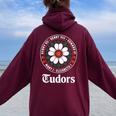 Tudor Kings、Queens Monarchs Of English History Rose レディース オーバーサイズ パーカー バックプリント Maroon