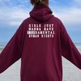 Girls Just Wanna Have 基本的な人権 レディース オーバーサイズ パーカー バックプリント Maroon