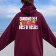 Grandma Nonna Cuello Women Oversized Hoodie Back Print Maroon