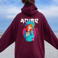 Just A Girl Loves アニメ ラーメン スケッチ オタク少女アニメ 長袖tシャツ レディース オーバーサイズ パーカー バックプリント Maroon