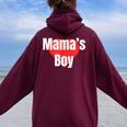 Mama's Boy おもしろグッズ服 レディース オーバーサイズ パーカー バックプリント Maroon