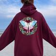 This Is Not Even My Final Form Trans Pride Moth Women Oversized Hoodie Back Print Maroon