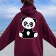 Panda Lover 幼児 女の子 男の子 トゥイーン キッズ かわいいパンダ ユース レディース オーバーサイズ パーカー バックプリント Maroon