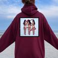 Pinup Girl 男性用 「Seeing Triple」 長袖tシャツ レディース オーバーサイズ パーカー バックプリント Maroon