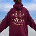 Proud Abuela Of A 2026 シニア 卒業 長袖tシャツ レディース オーバーサイズ パーカー バックプリント Maroon