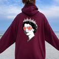 Queen Elizabeth Iiunglasses British Crown エリザベス女王 Meme レディース オーバーサイズ パーカー バックプリント Maroon