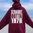 Straight Outta 1978 Womenintage 1978 Birth Of Birthday レディース オーバーサイズ パーカー バックプリント Maroon