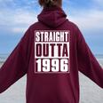 Straight Outta 1996 Womenintage 1996 Birth Of Birthday 長袖tシャツ レディース オーバーサイズ パーカー バックプリント Maroon