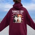 Things I Do In Mypare Time Cat Lover Men レディース オーバーサイズ パーカー バックプリント Maroon
