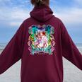TokiOFlower オリジナルデザイン レディース オーバーサイズ パーカー バックプリント Maroon