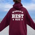 World's Best Wife 面白いウェディングギフトシャツ レディース オーバーサイズ パーカー バックプリント Maroon