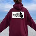 ザ・ホース・フェイス The Horse Face 午年 馬【十二支 干支】2026年 ブランド パロディ 長袖tシャツ レディース オーバーサイズ パーカー バックプリント Maroon