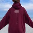 シングル ダリアの花 レディース オーバーサイズ パーカー バックプリント Maroon