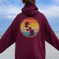 スケーター 女の子 ヴィンテージ レトロ スケートボード スケートボード キッズ レディース オーバーサイズ パーカー バックプリント Maroon