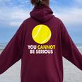 テニス ユーモア You Cannot Beerious ラケット スポーツ レディース オーバーサイズ パーカー バックプリント Maroon