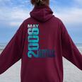 ヴィンテージ2006年5月18歳の男の子の女の子18歳の誕生日 レディース オーバーサイズ パーカー バックプリント Maroon