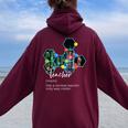 理科教師の定義面白い学校の男性と女性 レディース オーバーサイズ パーカー バックプリント Maroon