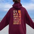 面白い51歳の誕生日の古いメーター 面白い51歳のギフト 女性 男性 面白い電卓 51歳の誕生日のギフト レディース オーバーサイズ パーカー バックプリント Maroon