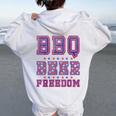 Bbq Beer Freedom シャツ ビンテージ レディース オーバーサイズ パーカー バックプリント White