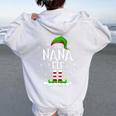 Nana Elf Squad Xmas Family Matching Group Christmas Elf Women Oversized Hoodie Back Print White