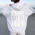 Straight Outta 1984 Womenintage 1984 Birth Of Birthday レディース オーバーサイズ パーカー バックプリント White