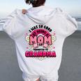 お母さんはおばあちゃんに昇進しました新しいおばあちゃんママ面白い母の日 レディース オーバーサイズ パーカー バックプリント White