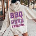 Bbq Beer Freedom シャツ ビンテージ レディース オーバーサイズ パーカー バックプリント Sand