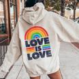 Lgbtq Love Is Love Gay Pride Lgbt Ally Rainbow Flagintage レディース オーバーサイズ パーカー バックプリント Sand