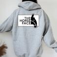 【バックプリント・背中側】ザ・ホース・フェイス The Horse Face 午年 馬 2026 パロディ レディース オーバーサイズ パーカー バックプリント Sport Grey