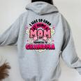 お母さんはおばあちゃんに昇進しました新しいおばあちゃんママ面白い母の日 レディース オーバーサイズ パーカー バックプリント Sport Grey