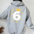 キッズ 誕生日 数字 6歳 男の子 女の子 キング クイーン レディース オーバーサイズ パーカー バックプリント Sport Grey