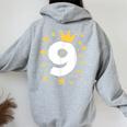 キッズ 誕生日 数字 9歳 男の子 女の子 キング クイーン レディース オーバーサイズ パーカー バックプリント Sport Grey